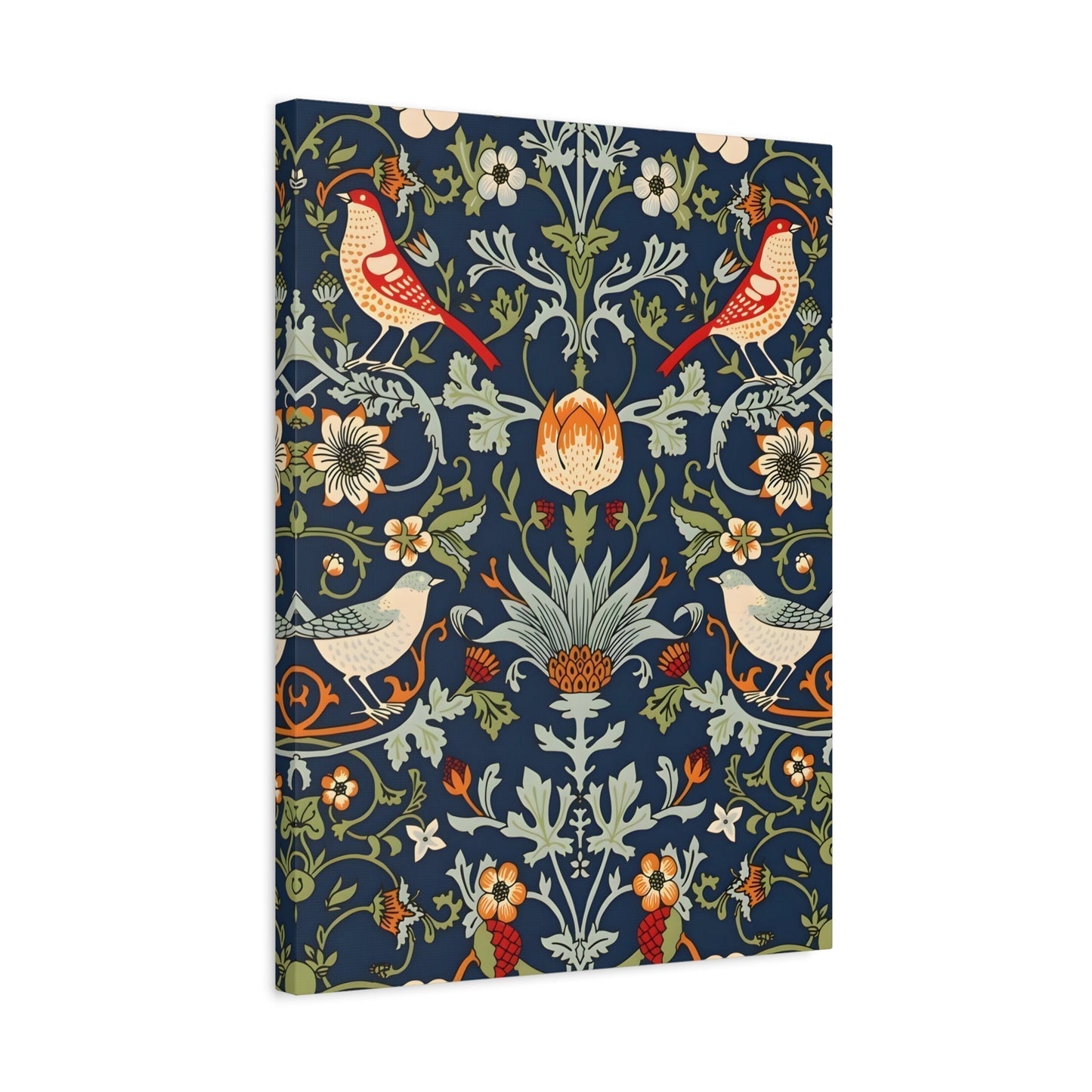 Canvas Wall Art Morris Floral Bird Botanical Print - Modern Flowers Minimalist Artwork