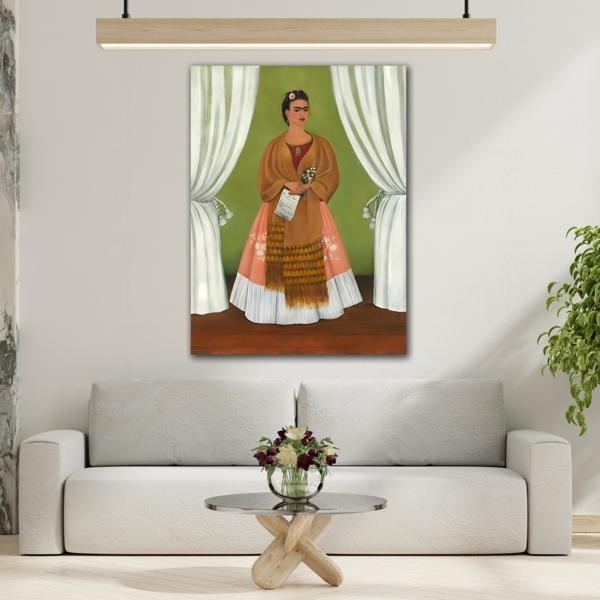 Canvas Wall Art Print - Portrait to Leon Trotsky Kahlo Reproduction