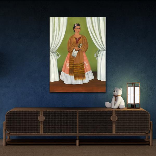 Canvas Wall Art Print - Portrait to Leon Trotsky Kahlo Reproduction