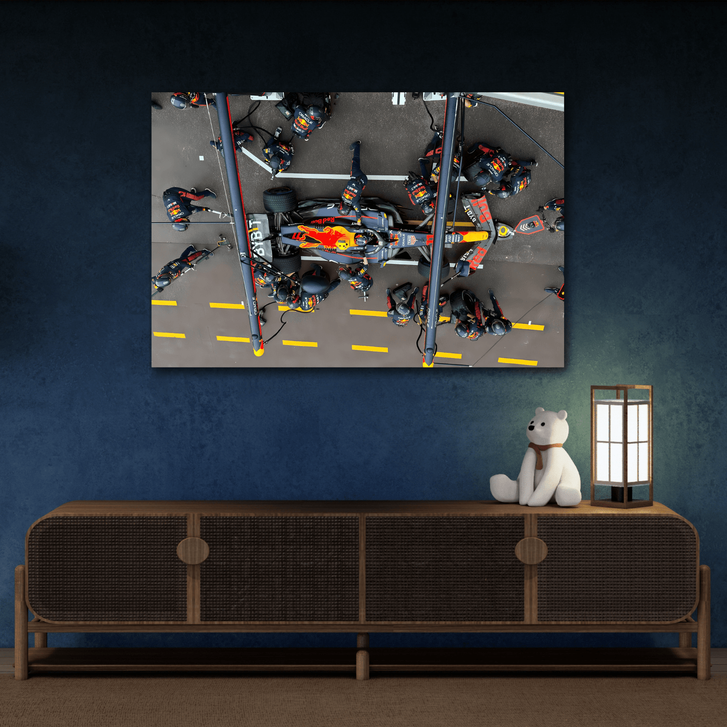 Car Racing Canvas Wall Art Man Cave Decor Print