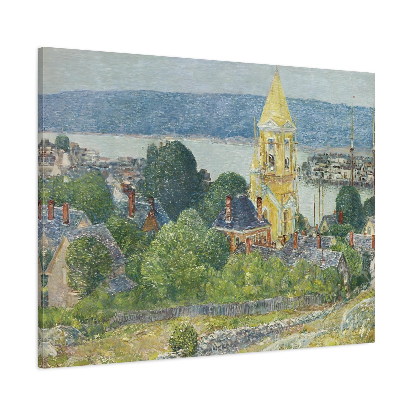 Childe Hassam Shingling Baptist Church - Canvas Wall Art Reproduction