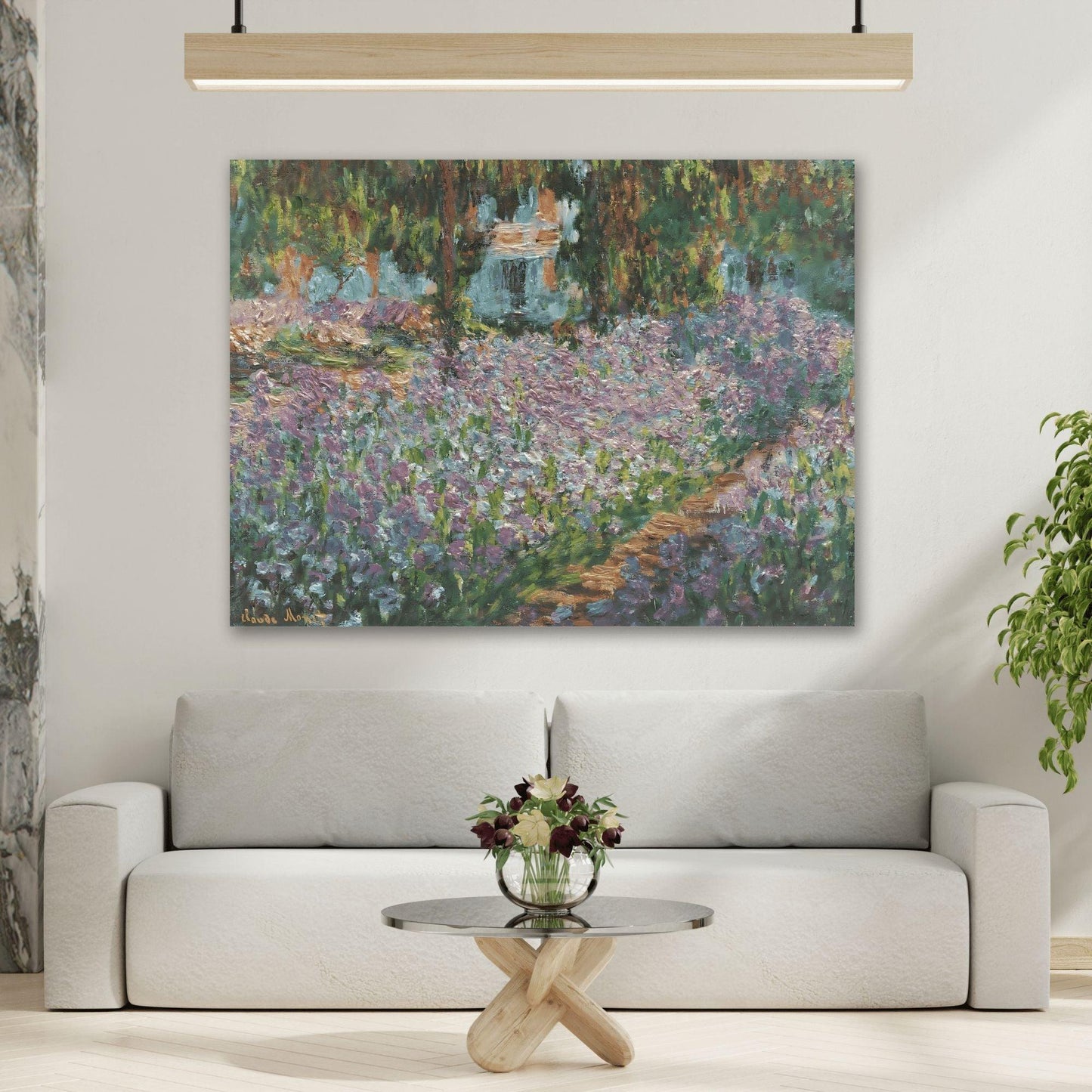 Claude Monet The Artists Garden at Giverny Canvas Wall Art Print