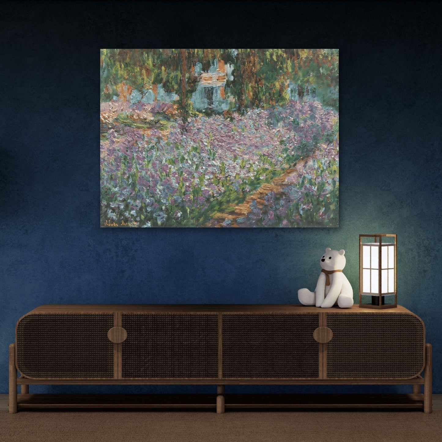 Claude Monet The Artists Garden at Giverny Canvas Wall Art Print