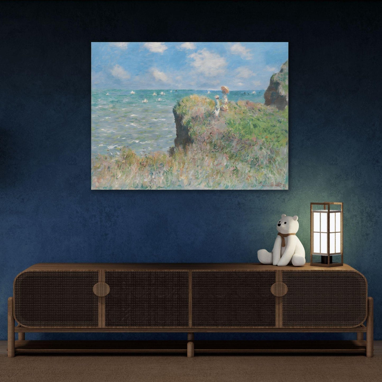 Cliff Walk at Pourville Monet Landscape Canvas Wall Art Prints