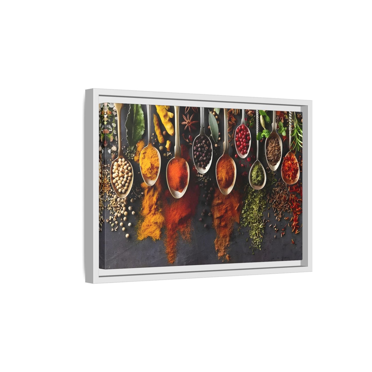 Colorful Spices Canvas Wall Art Print - Framed Kitchen Paintings Decor