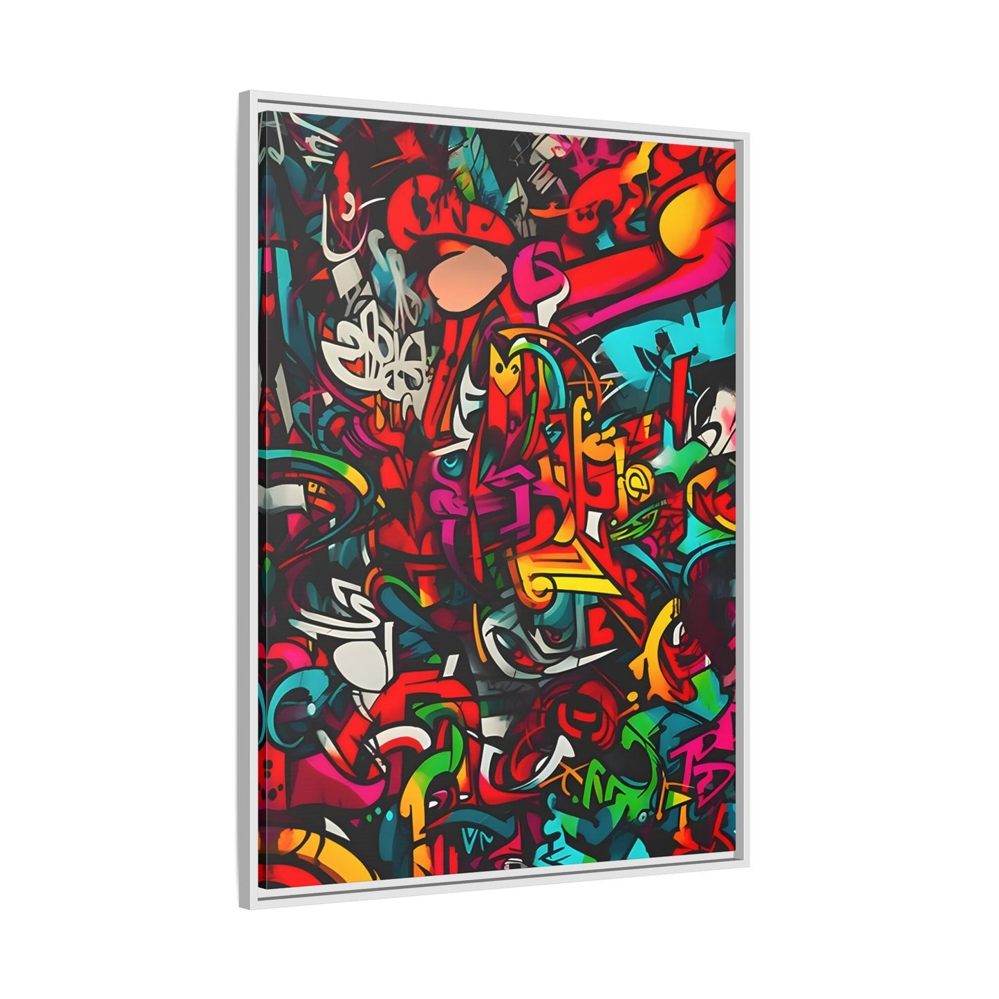 Colorful Urban Graffiti Canvas Art - Framed Wall Decor