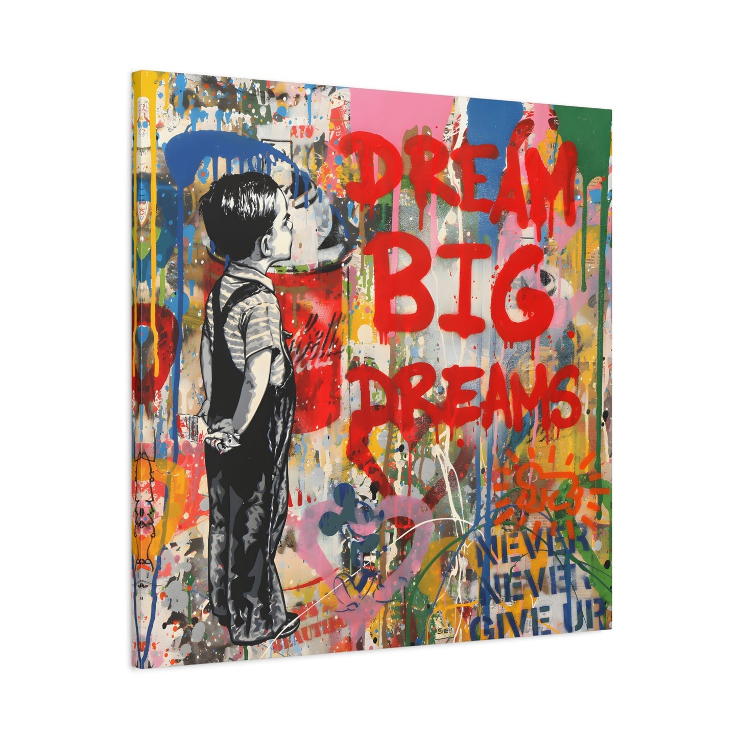 Dream Big Graffiti Pop Wall Art Canvas Painting Print