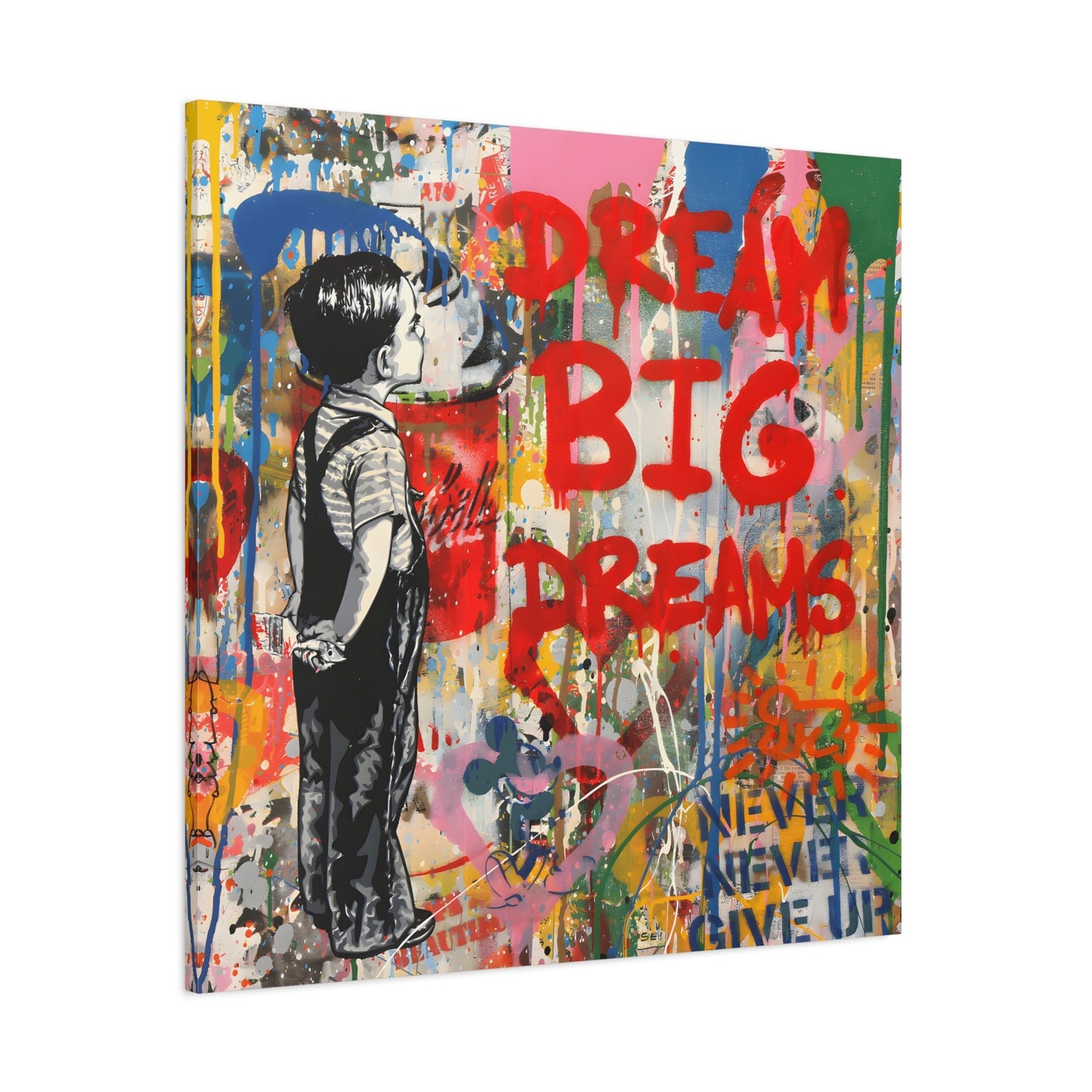 Dream Big Graffiti Pop Wall Art Canvas Painting Print
