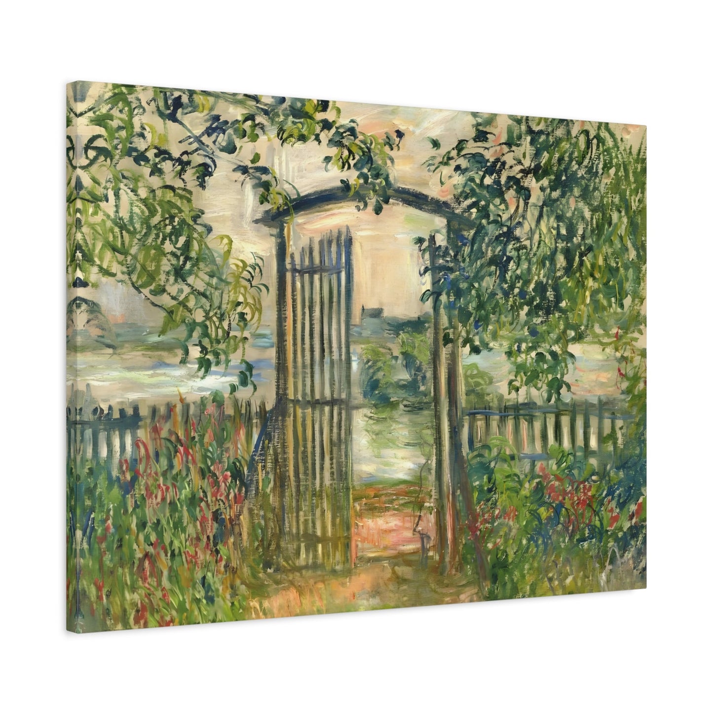 Floral Abstract Garden Gate at Vetheuil - Canvas Wall Art Monet Print