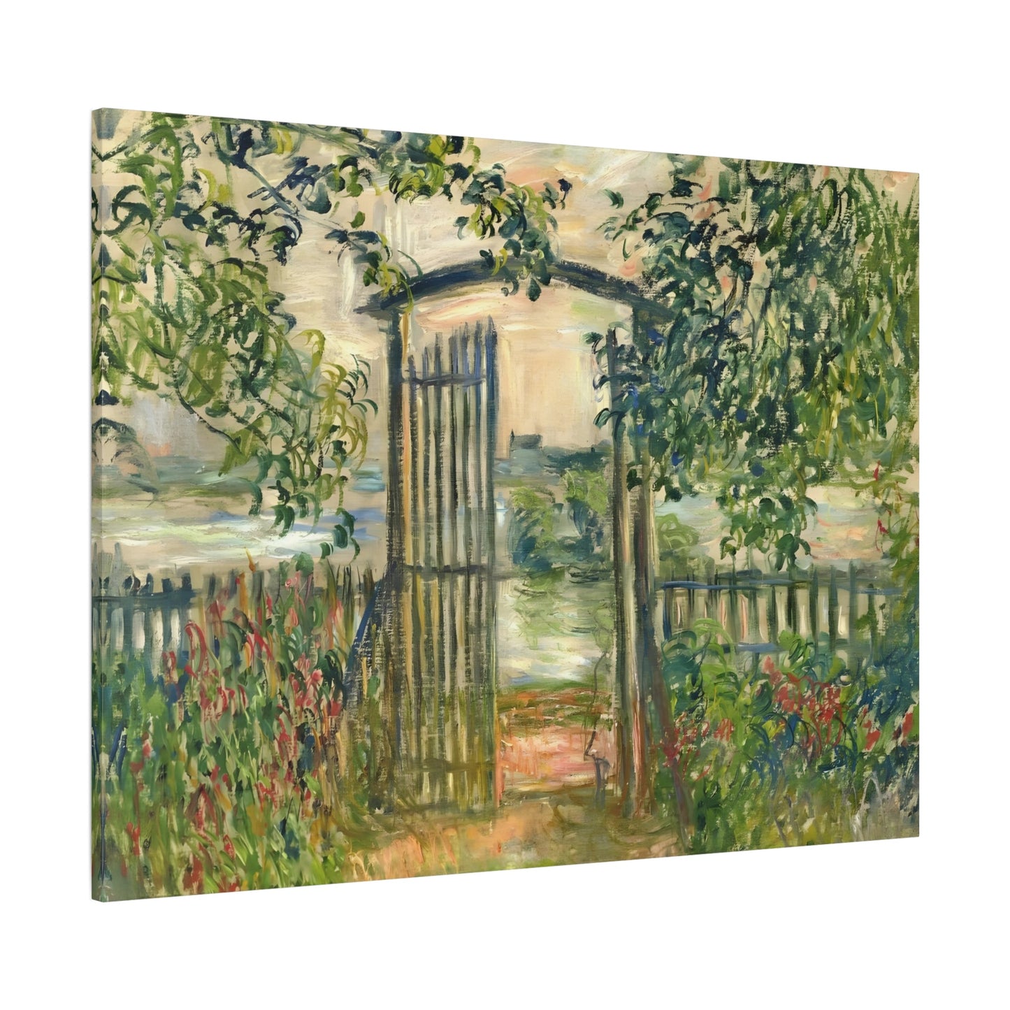 Floral Abstract Garden Gate at Vetheuil - Canvas Wall Art Monet Print