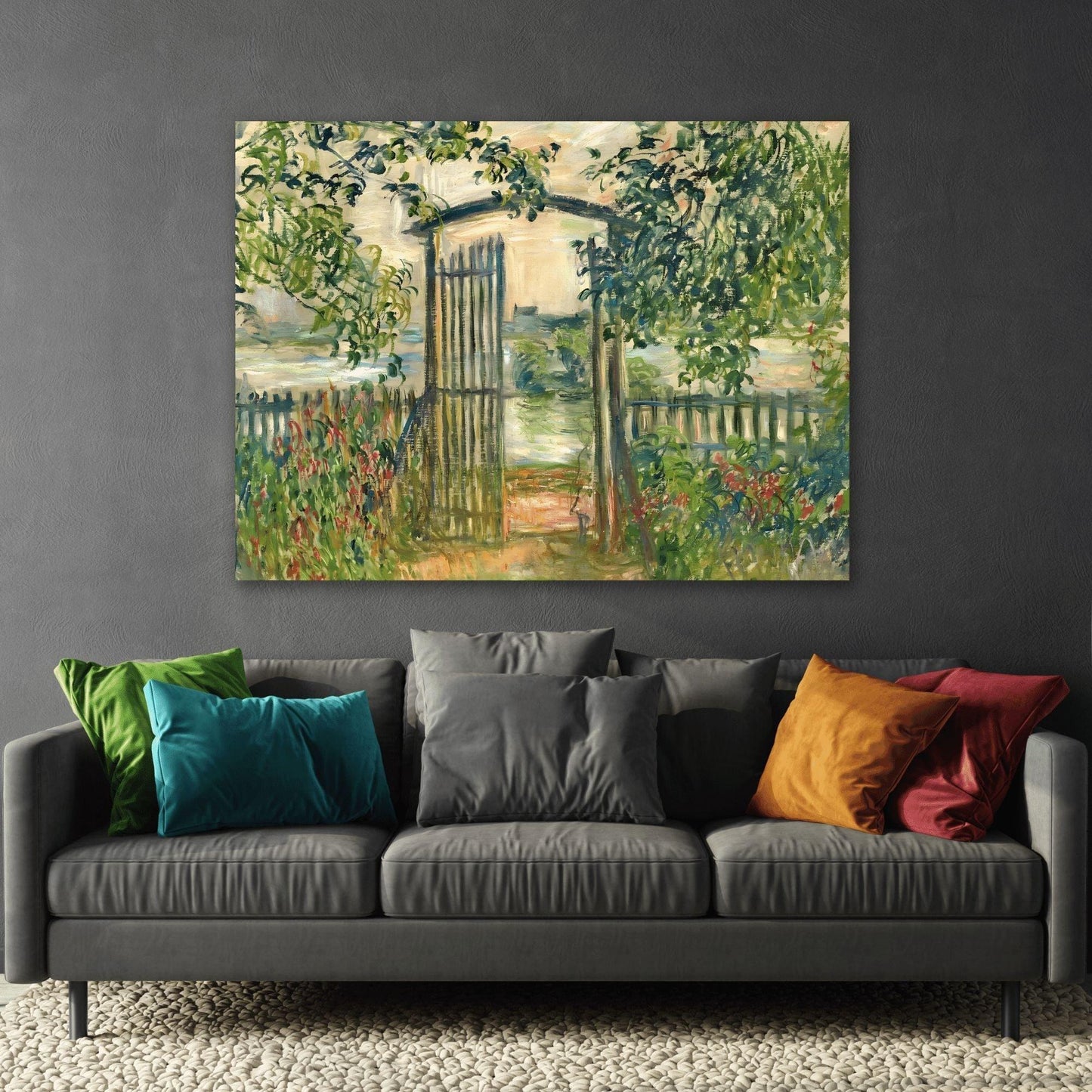 Floral Abstract Garden Gate at Vetheuil - Canvas Wall Art Monet Print
