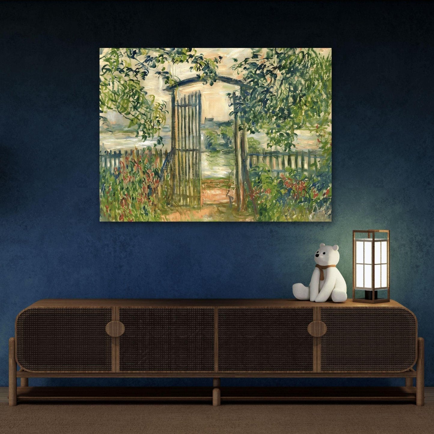 Floral Abstract Garden Gate at Vetheuil - Canvas Wall Art Monet Print