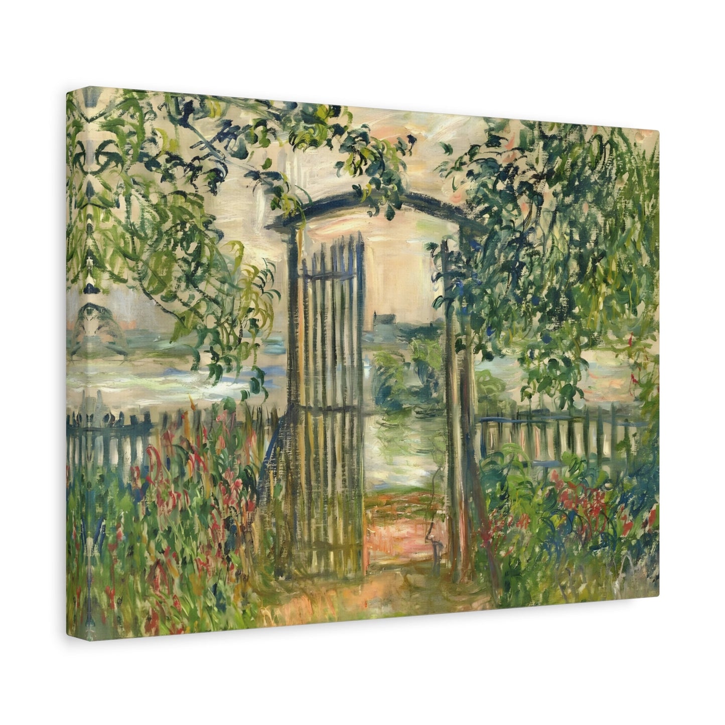 Floral Abstract Garden Gate at Vetheuil - Canvas Wall Art Monet Print