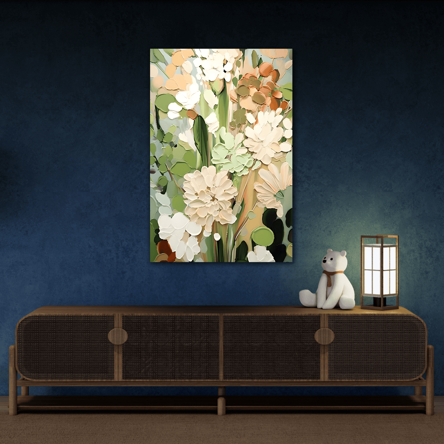 Floral Matte Canvas Wall Art - Vibrant Stretched Decorative Piece