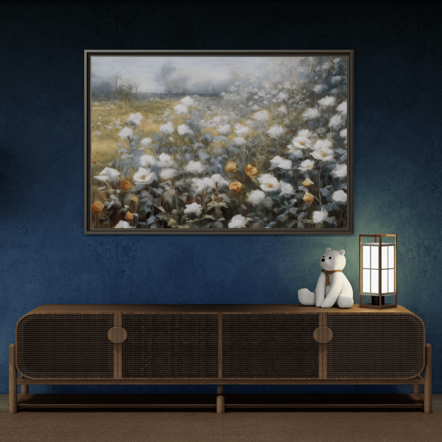 Floral Wall Art Canvas Print, Nature Framed Large Gallery Wall Art