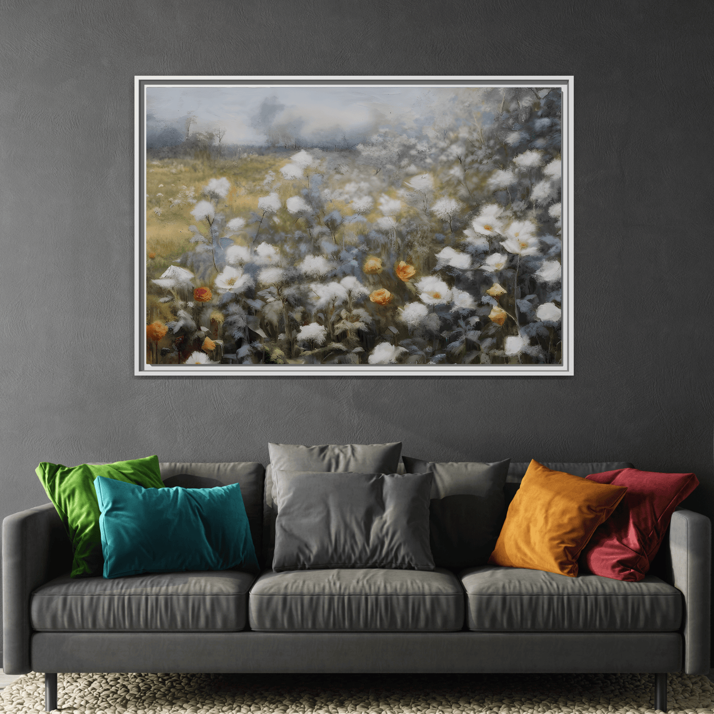 Floral Wall Art Canvas Print, Nature Framed Large Gallery Wall Art