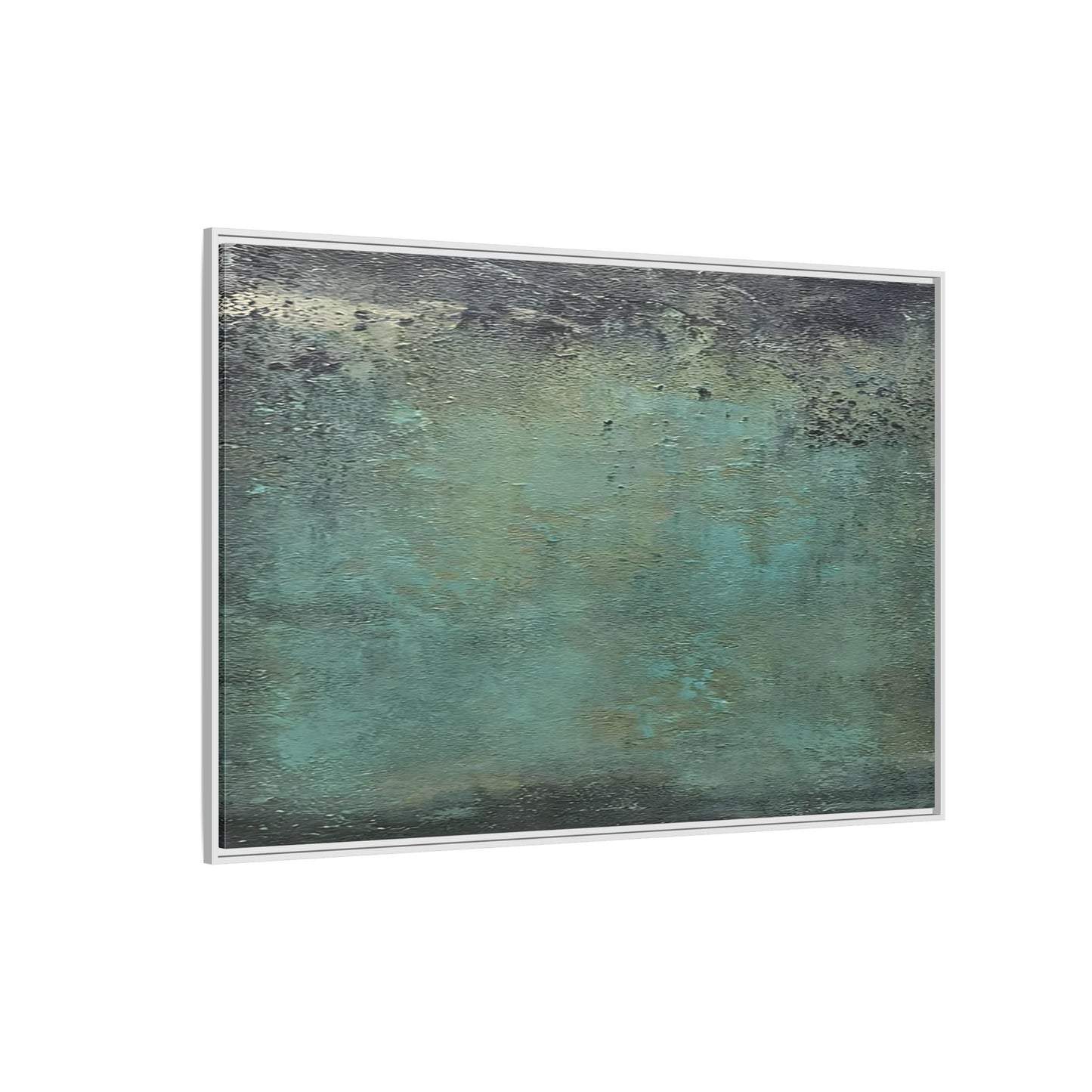Framed Abstract Green Canvas Decor - Large Modern Minimalist Print