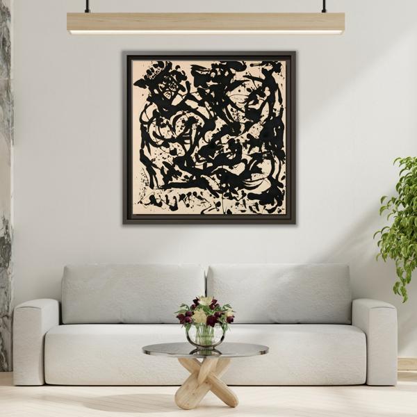 Framed Abstract Pollock Canvas Print - Famous Wall Art Prints