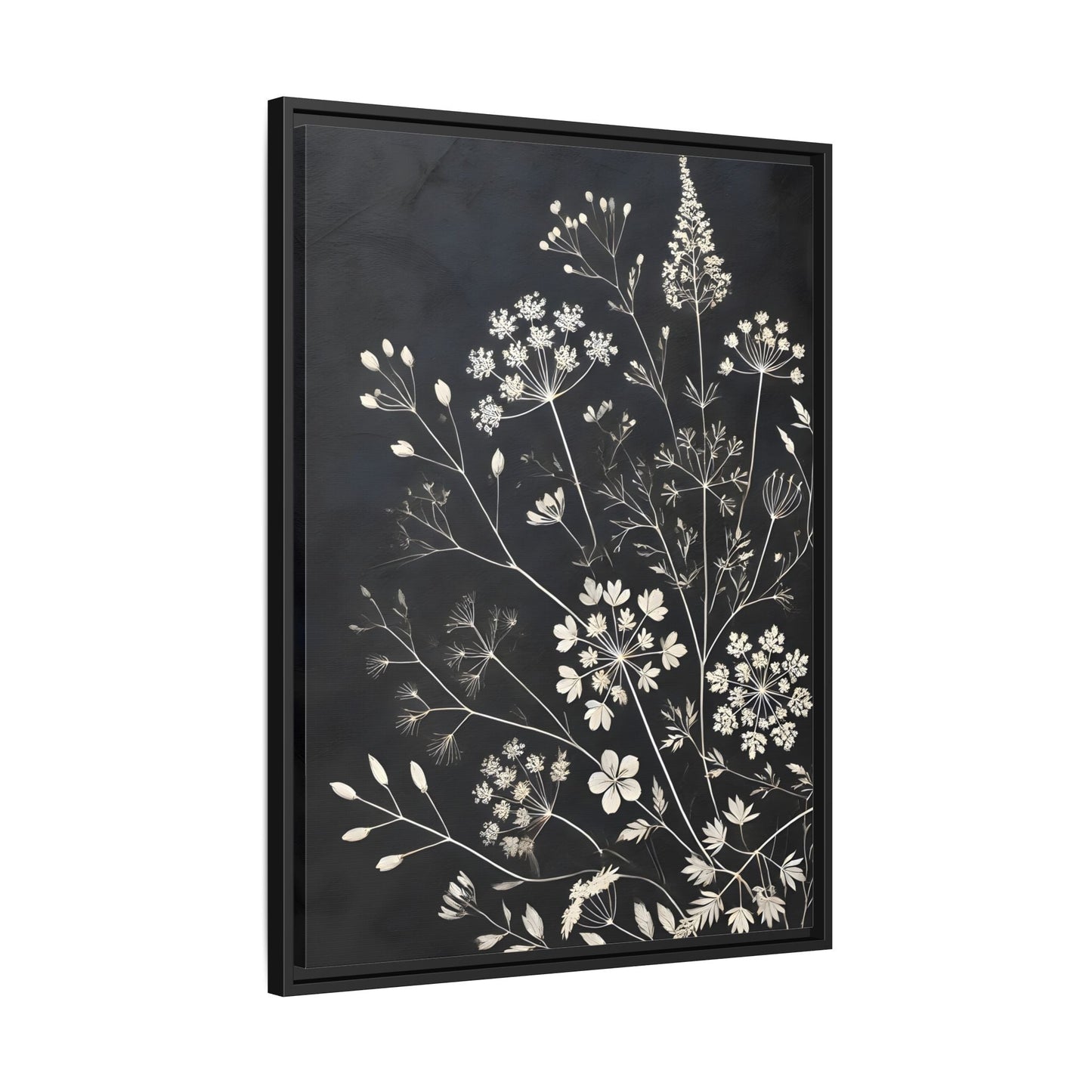 Framed Botanical Canvas Print - Elegant Floral Art for Home Decor