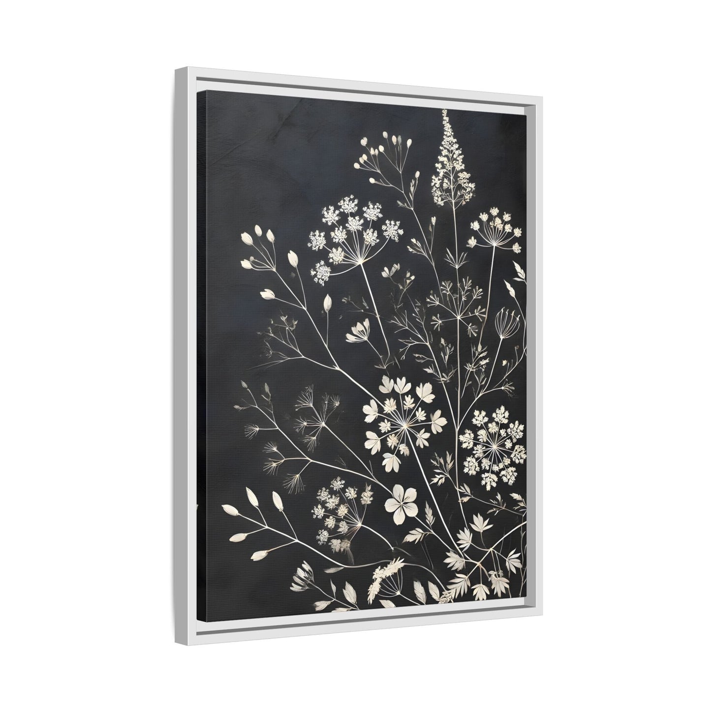 Framed Botanical Canvas Print - Elegant Floral Art for Home Decor