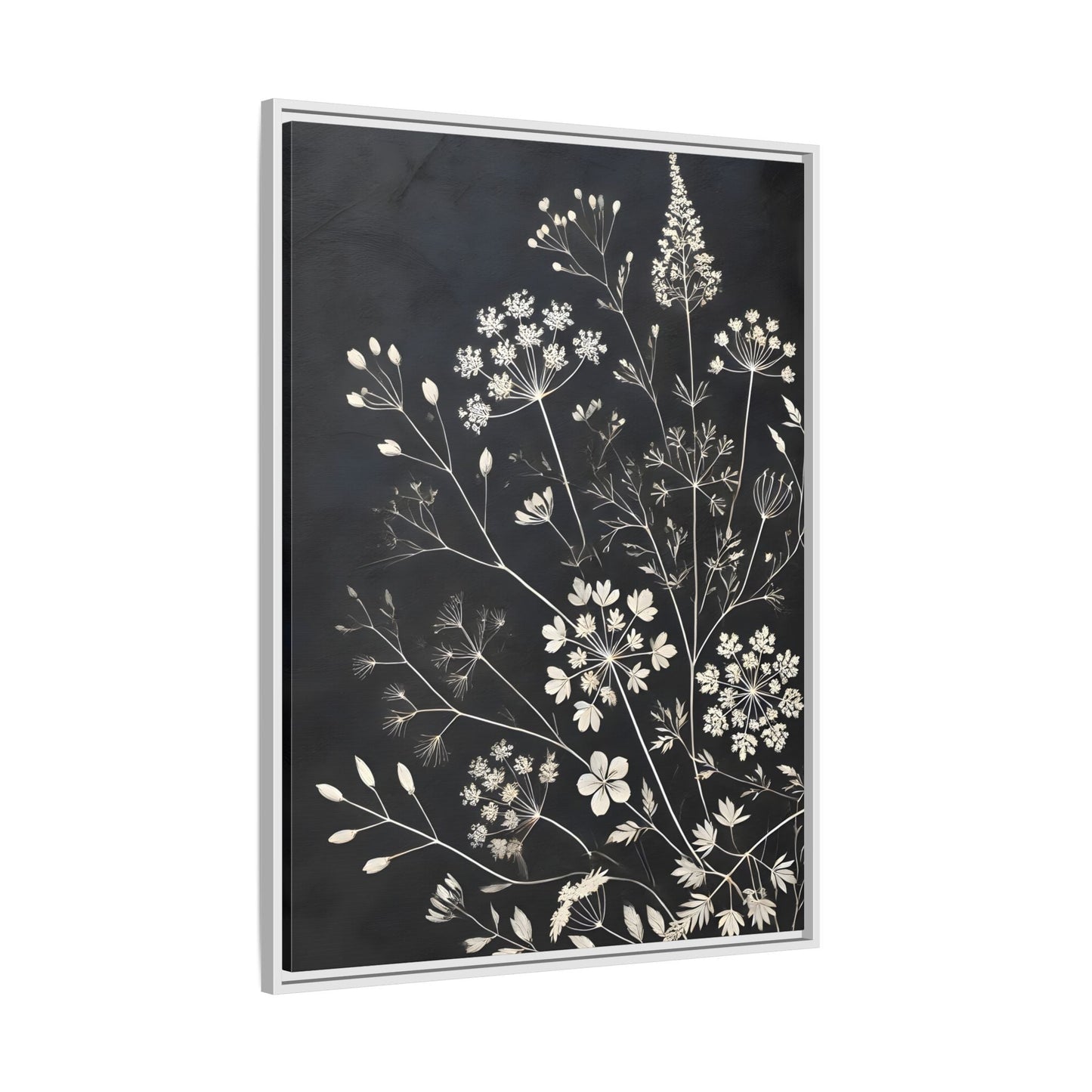 Framed Botanical Canvas Print - Elegant Floral Art for Home Decor