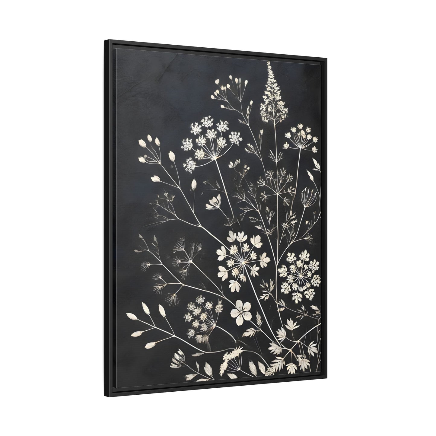 Framed Botanical Canvas Print - Elegant Floral Art for Home Decor
