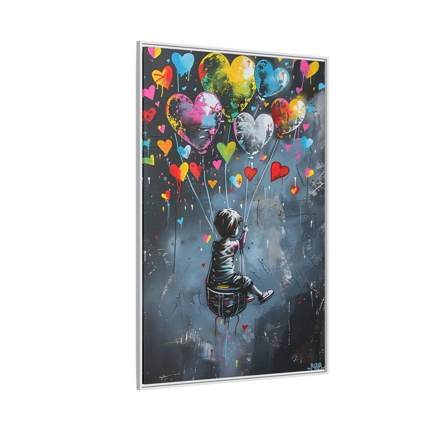 Framed Child Balloon Framed Banksy Canvas Large Wall Art Print