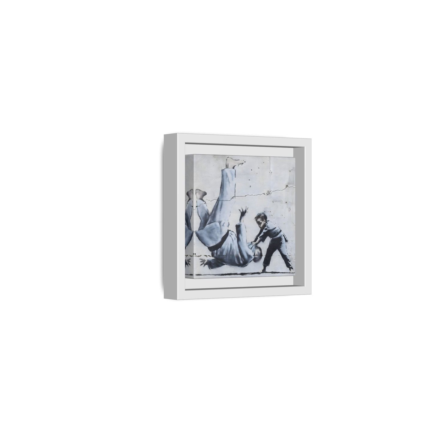 Framed Judoka Banksy Wall Art Canvas Street Graffiti Decor Prints