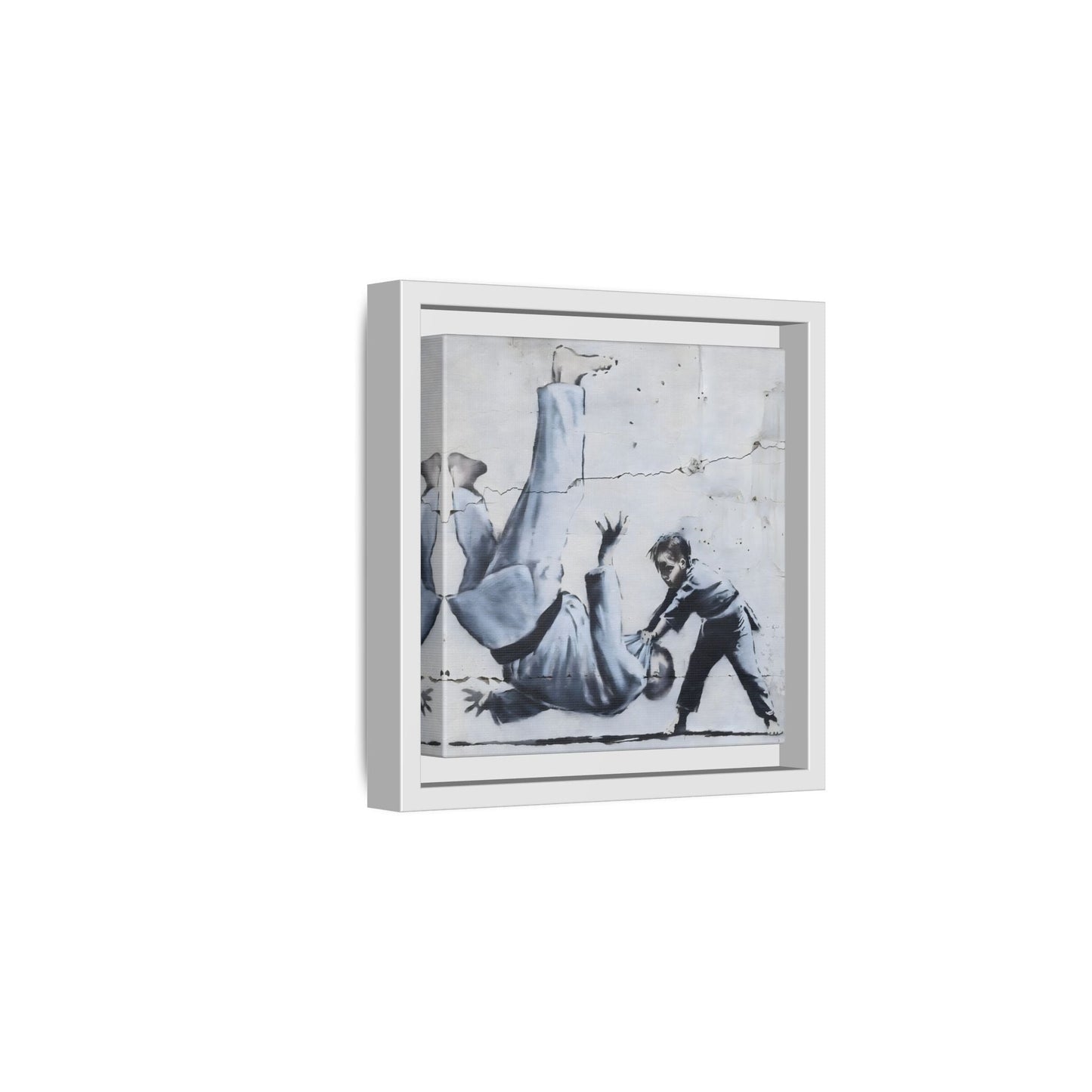 Framed Judoka Banksy Wall Art Canvas Street Graffiti Decor Prints