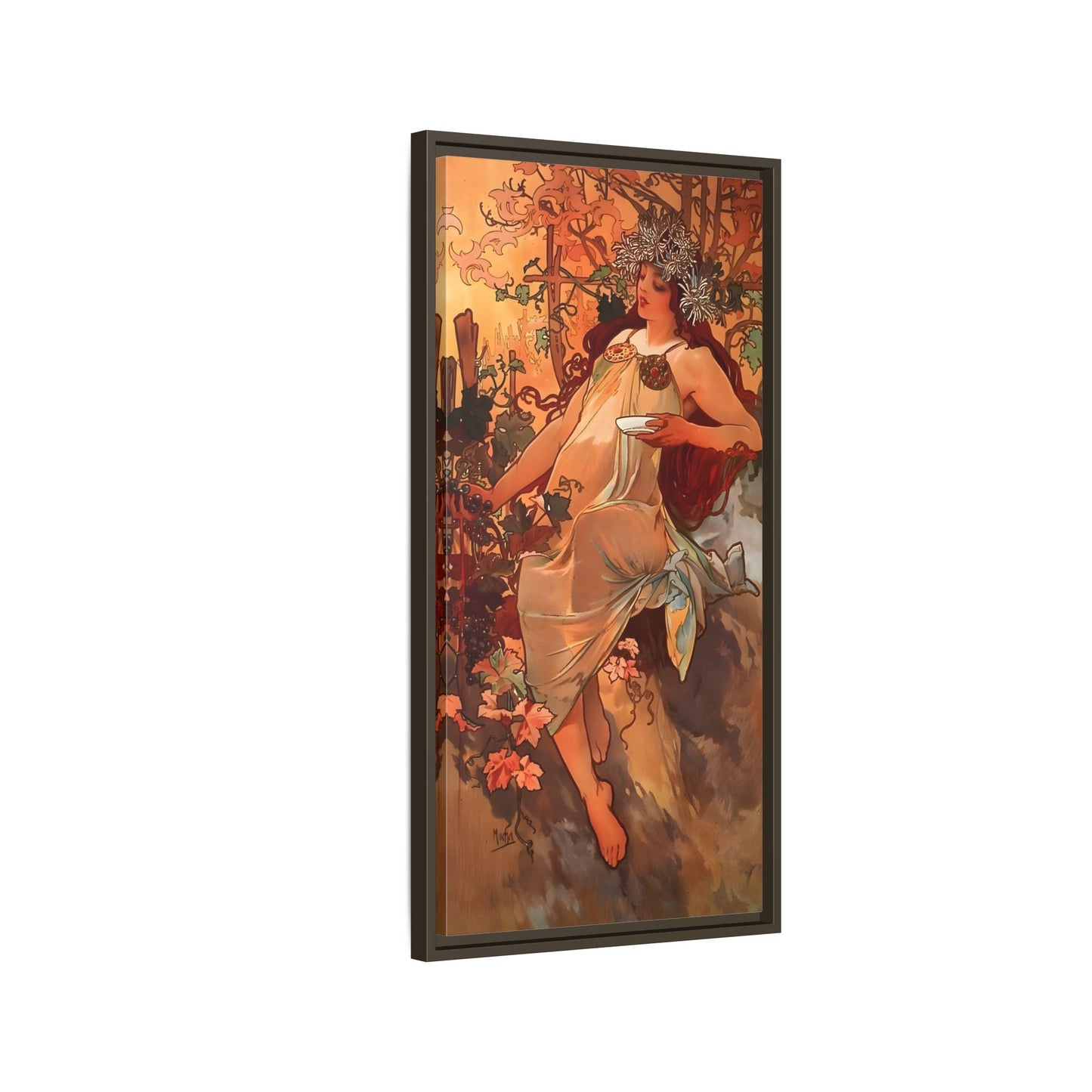 Framed Mucha Canvas Wall Art Print - Large Famous Home Decor