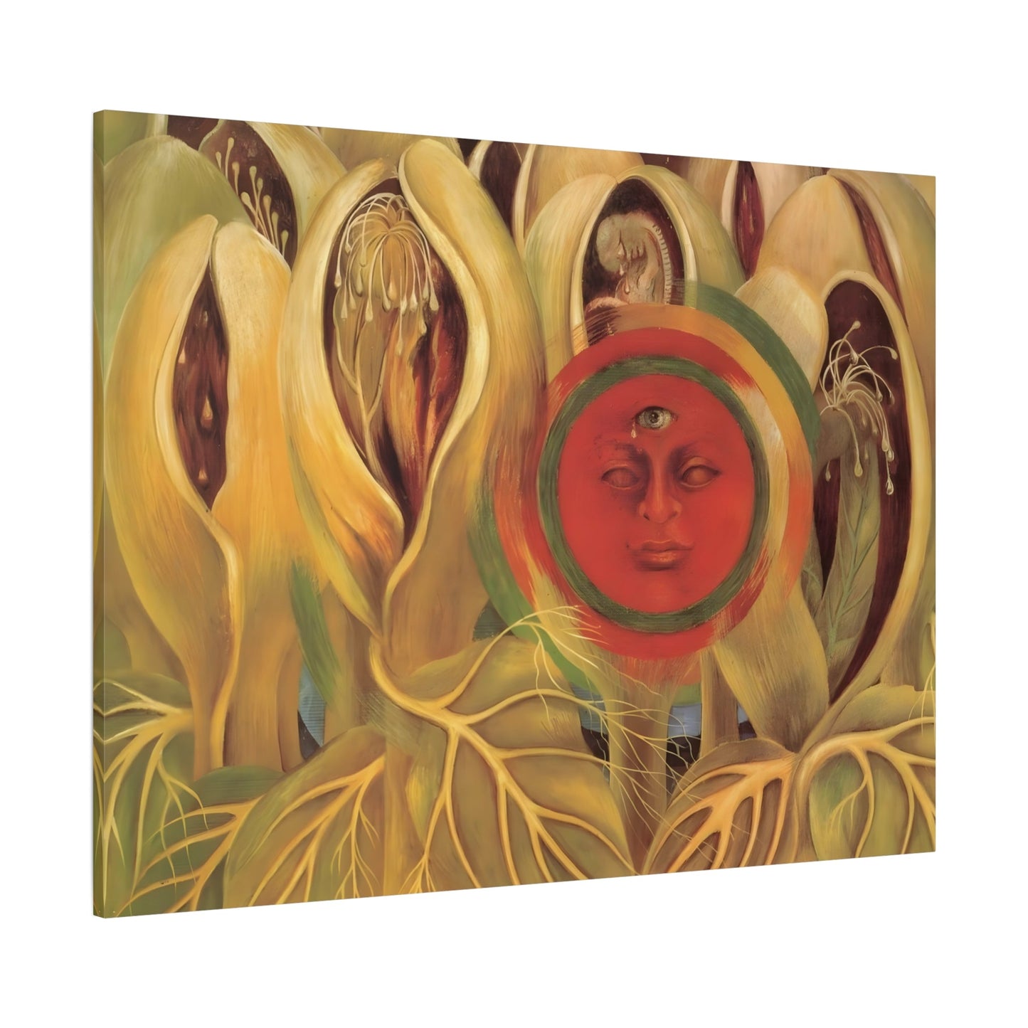 Frida Kahalo Sun and Life Canvas Print - Framed Stretched Wall Art Painting Reproduction
