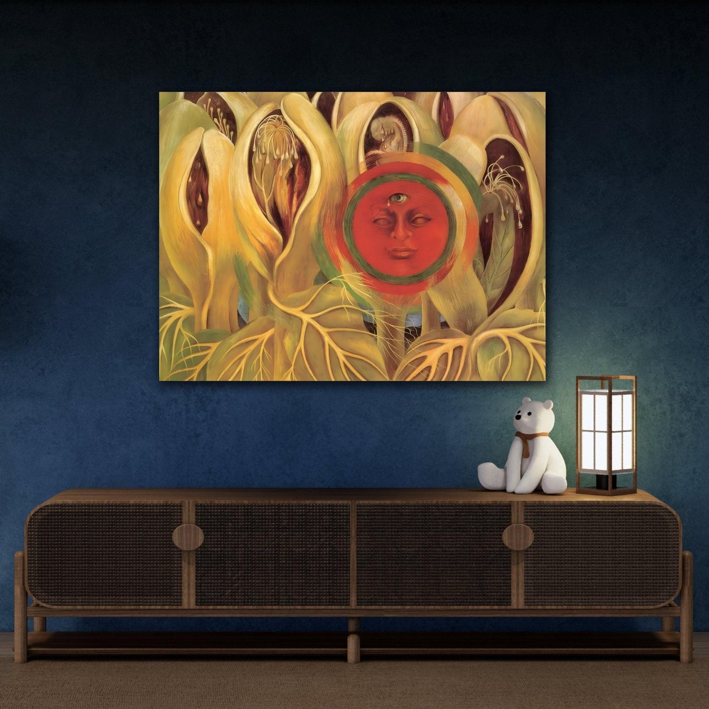 Frida Kahalo Sun and Life Canvas Print - Framed Stretched Wall Art Painting Reproduction
