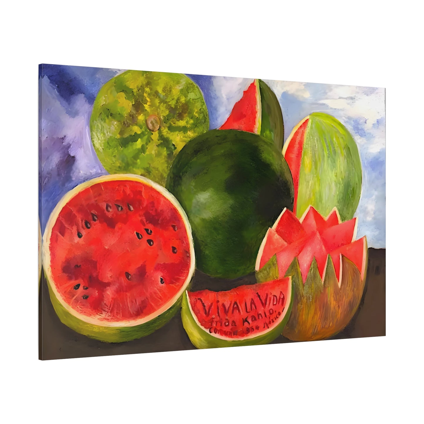Frida Kahalo Viva la Vida Watermelons Canvas Print - Wall Art Fruits Reproduction