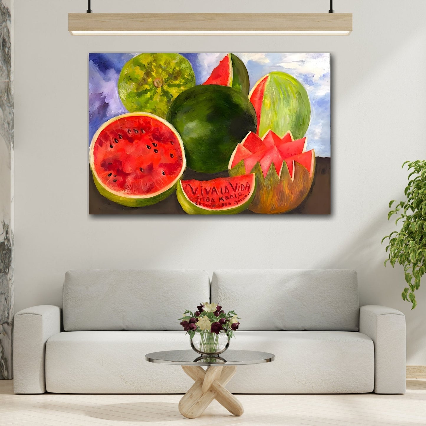 Frida Kahalo Viva la Vida Watermelons Canvas Print - Wall Art Fruits Reproduction