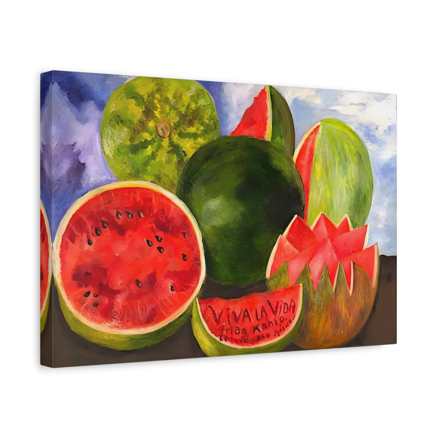 Frida Kahalo Viva la Vida Watermelons Canvas Print - Wall Art Fruits Reproduction