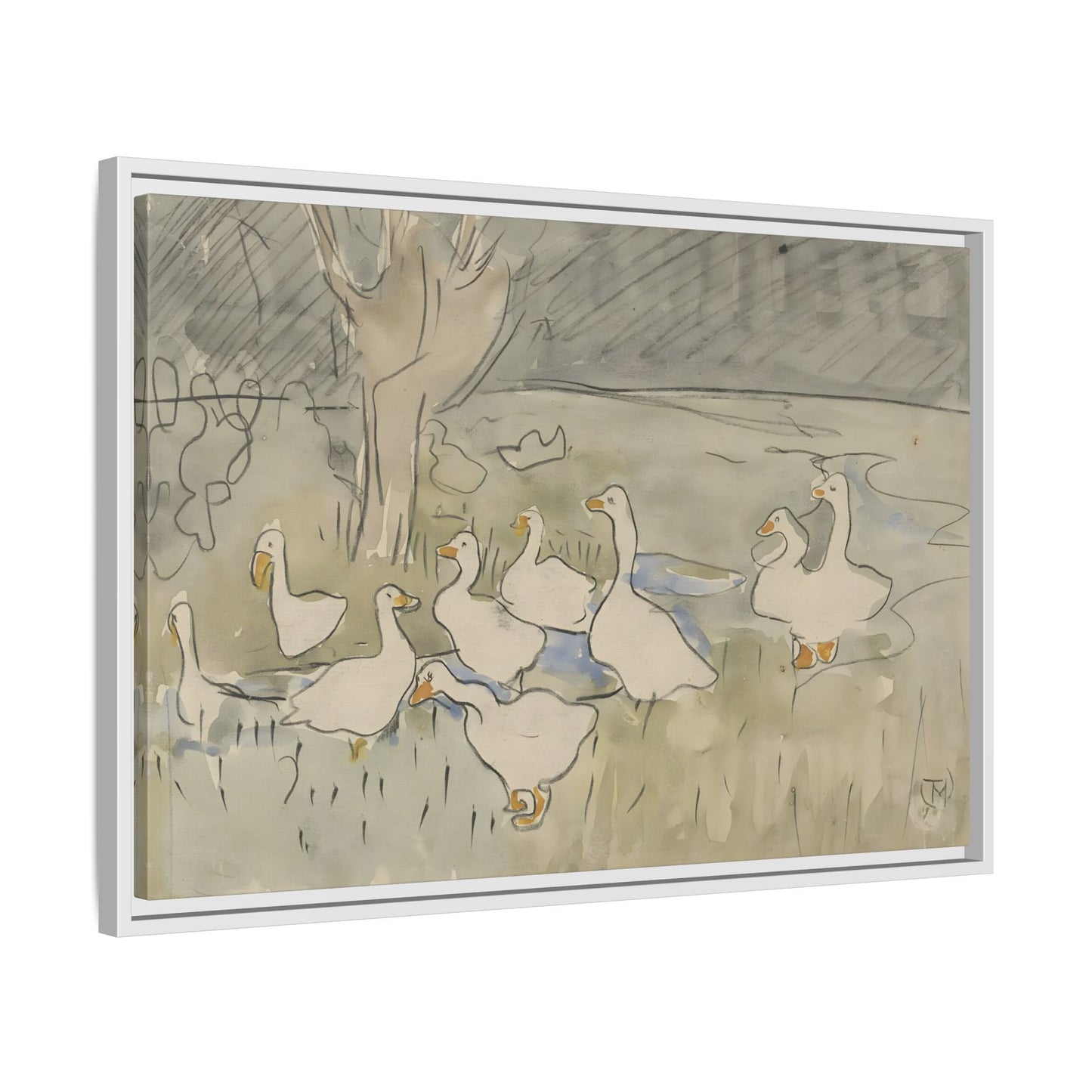 Goose Kids Room Canvas Art Print - Animal Home Decor Wall Art Framed