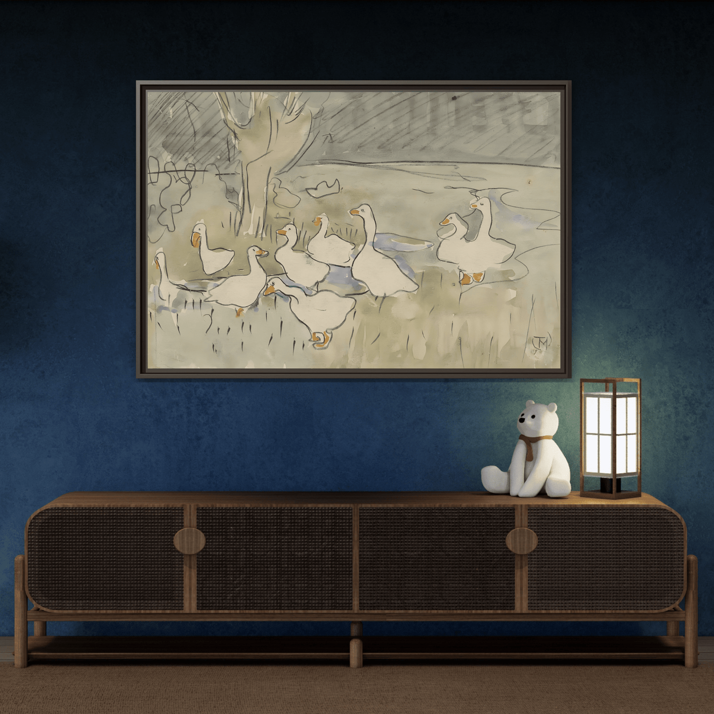 Goose Kids Room Canvas Art Print - Animal Home Decor Wall Art Framed