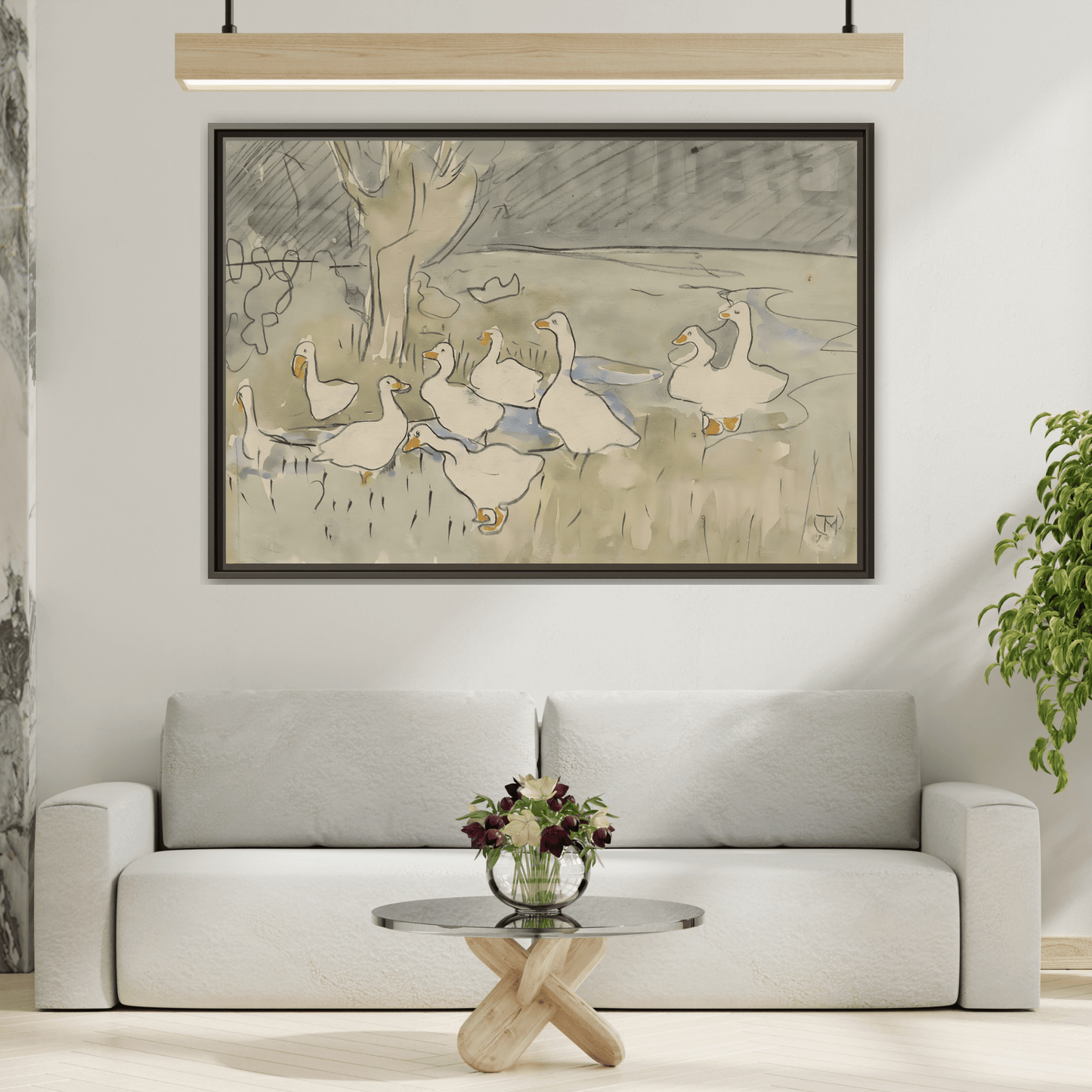 Goose Kids Room Canvas Art Print - Animal Home Decor Wall Art Framed