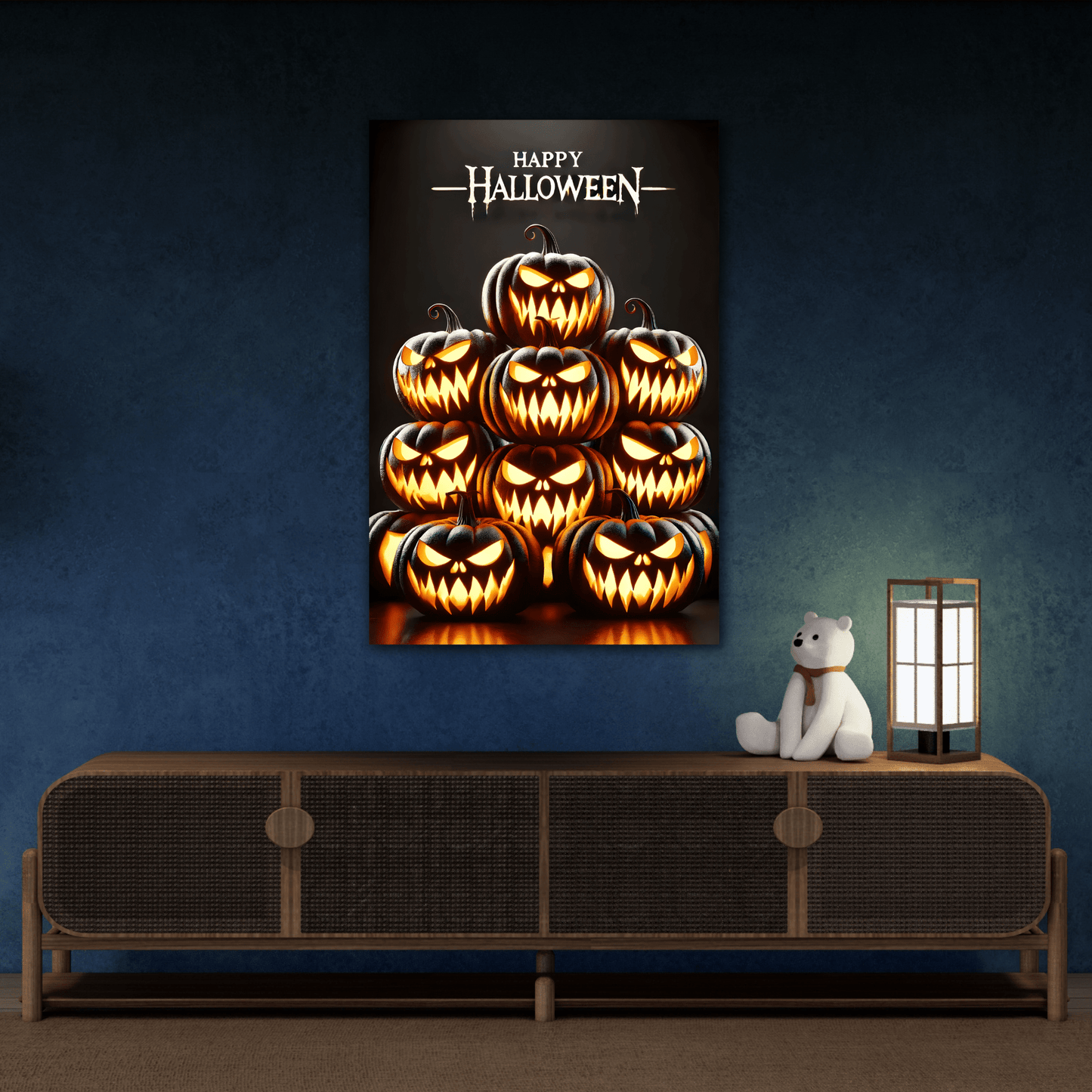 Halloween Pumpkin Canvas Wall Art - Spooky Home Decor