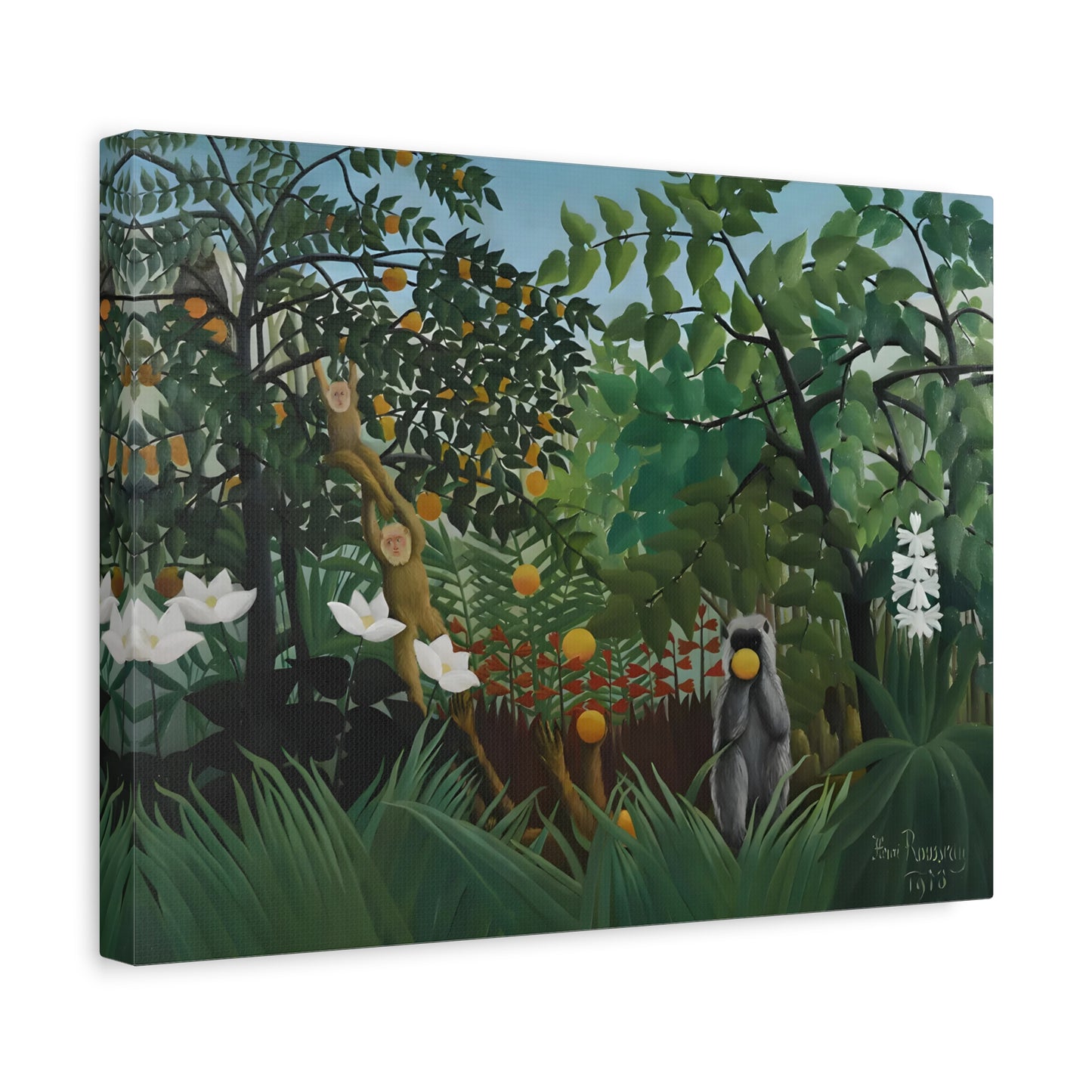 Henri Rousseau Exotic Landscape Canvas Wall Art Print