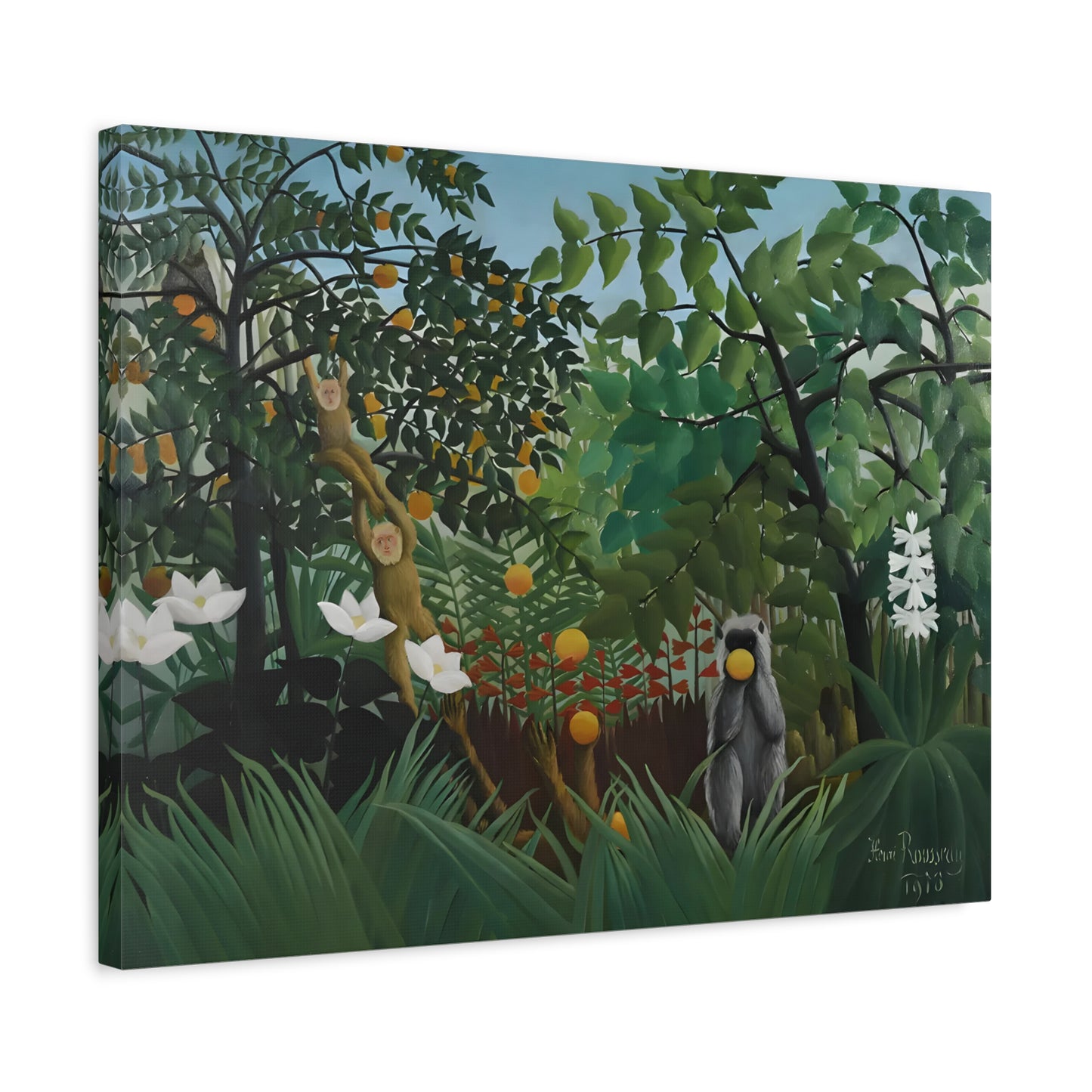 Henri Rousseau Exotic Landscape Canvas Wall Art Print