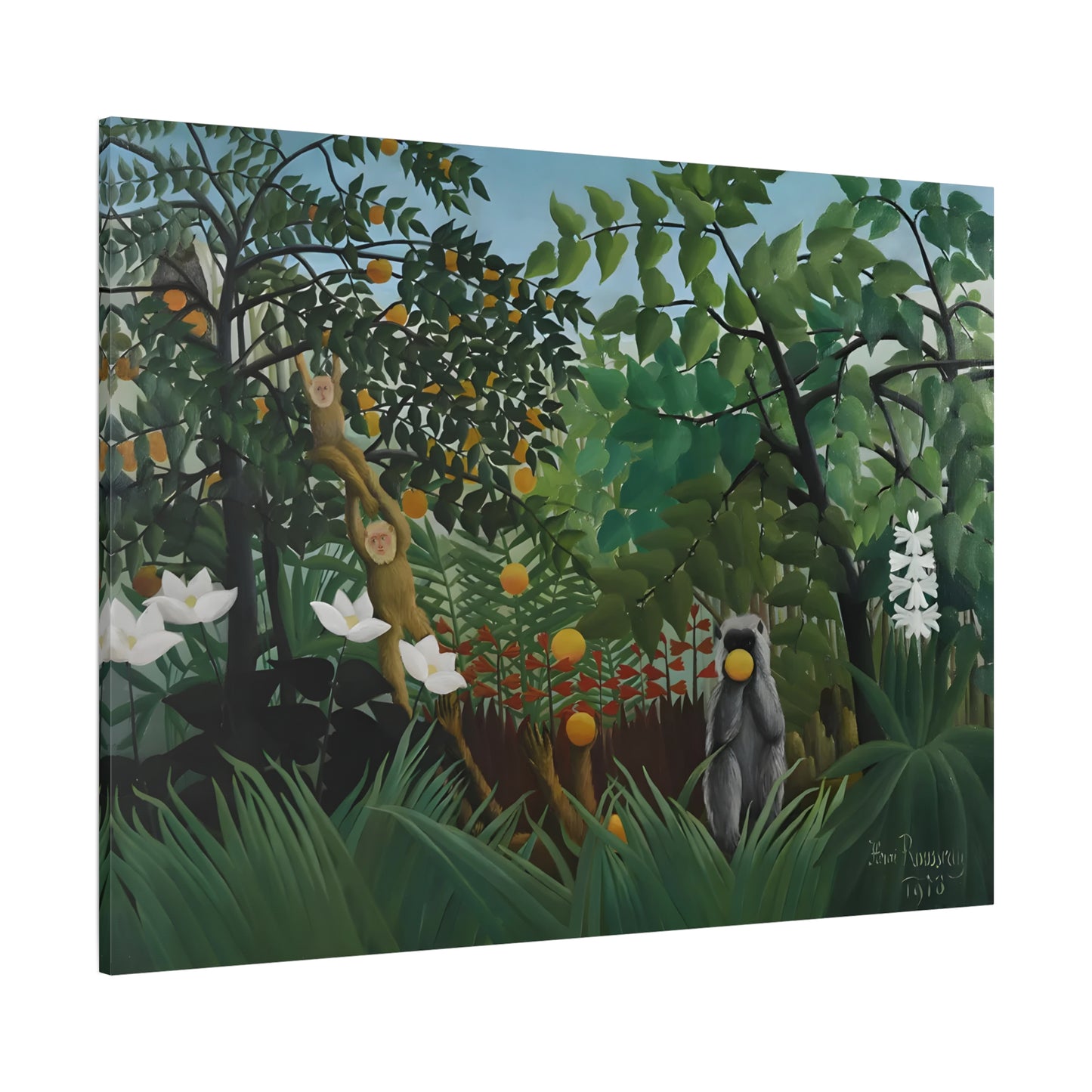 Henri Rousseau Exotic Landscape Canvas Wall Art Print