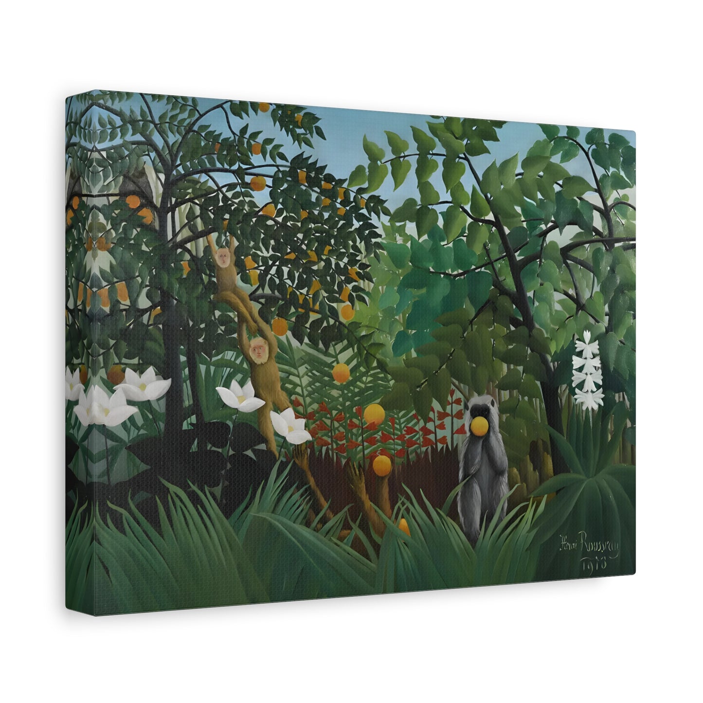 Henri Rousseau Exotic Landscape Canvas Wall Art Print