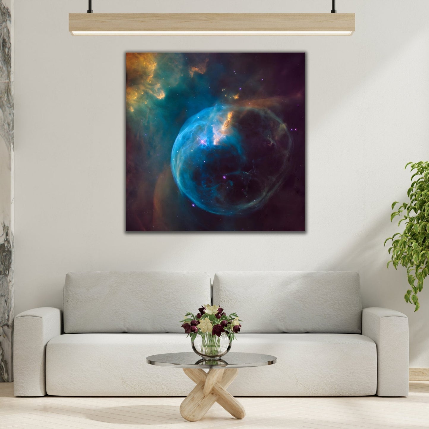 Hubble NASA Canvas Wall Art Print - Star Inflating a Giant Bubble