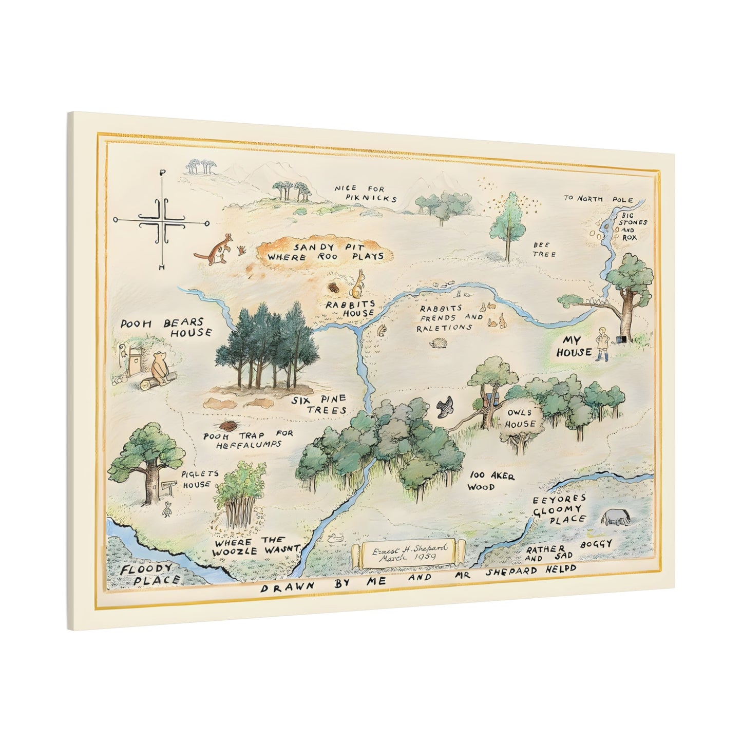 Hundred Acre Wood Fairy Tale Canvas - Kids Room Wall Art Print