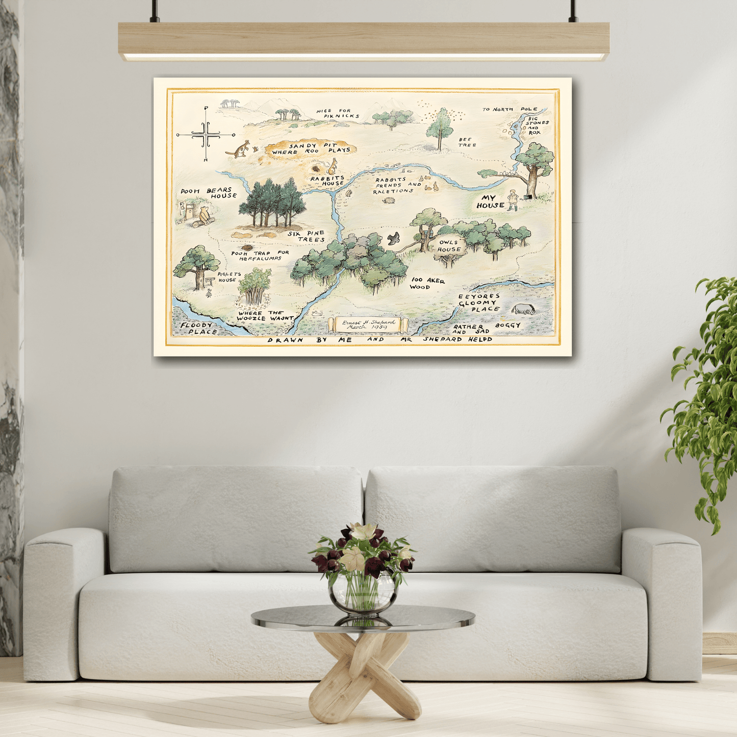 Hundred Acre Wood Fairy Tale Canvas - Kids Room Wall Art Print
