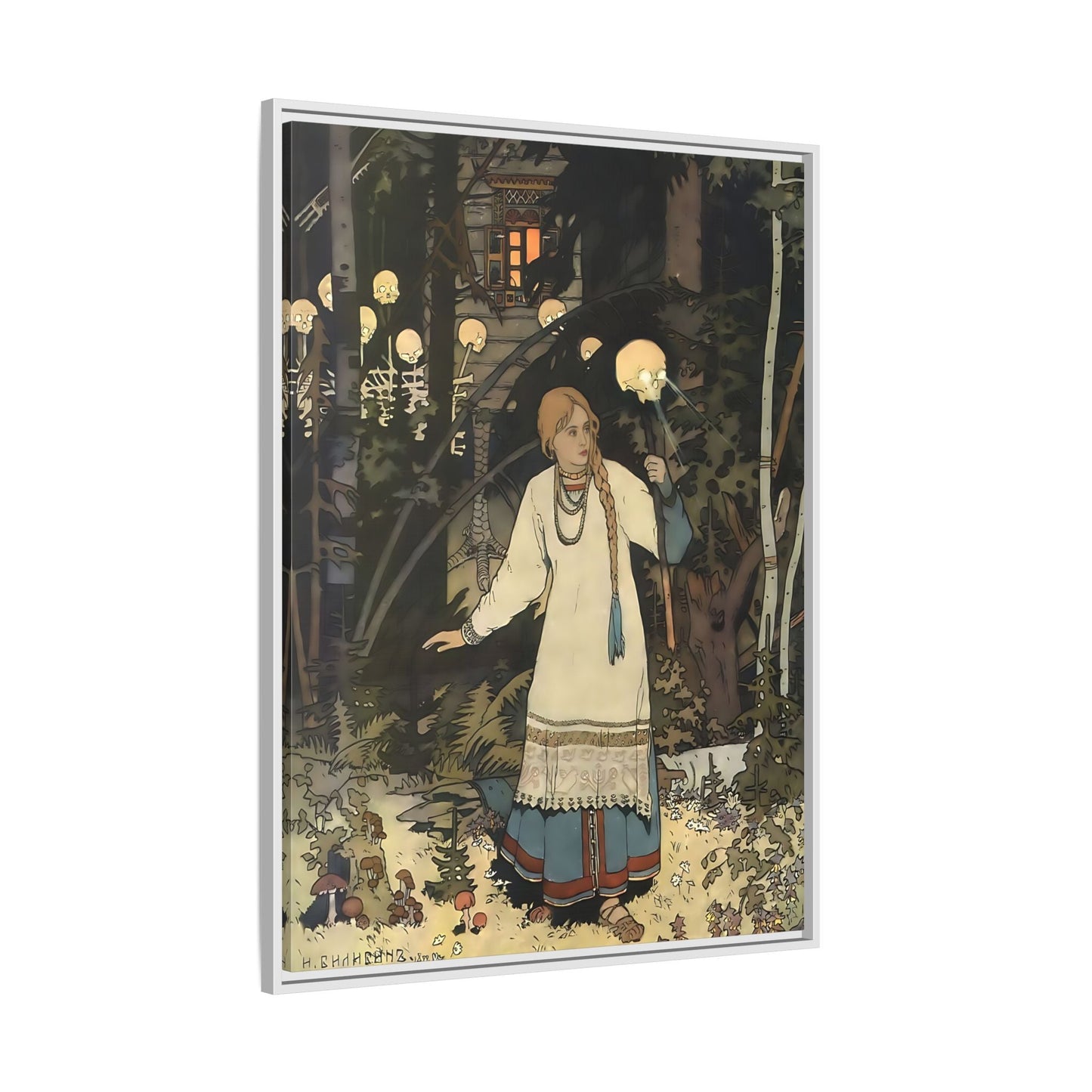 Ivan Bilibin Vasilisa Canvas Wall Art Print - Hut of Baba Yaga Fairy Tales