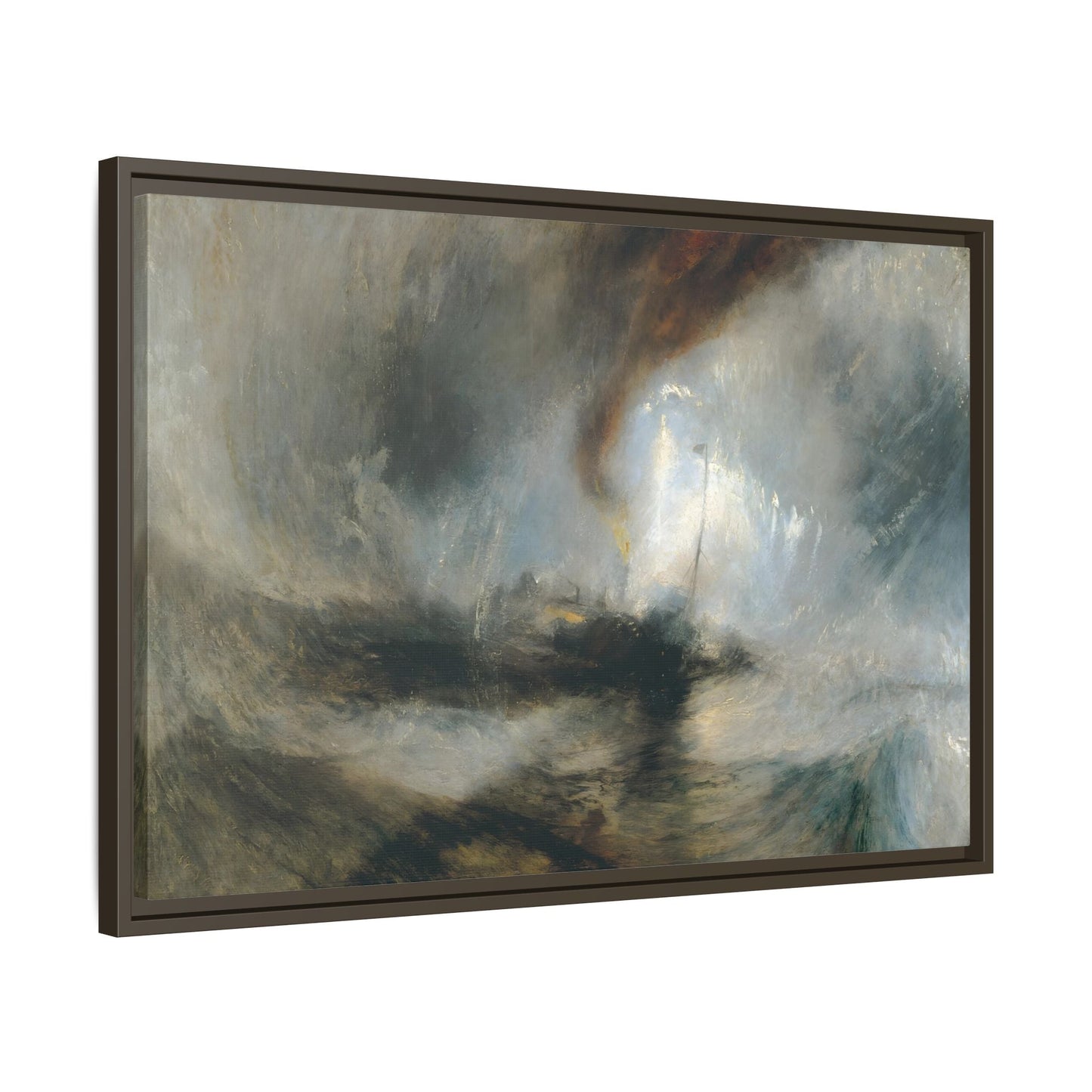 JMW Turner Watercolor Canvas Print - Abstract Snow Storm Boat Wall Art