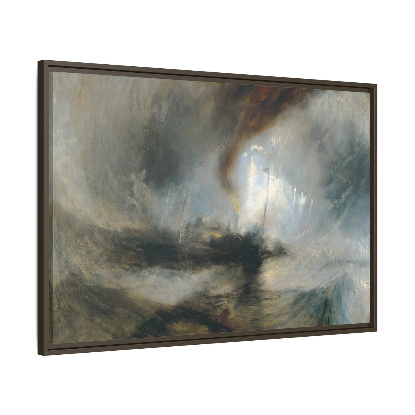 JMW Turner Watercolor Canvas Print - Abstract Snow Storm Boat Wall Art
