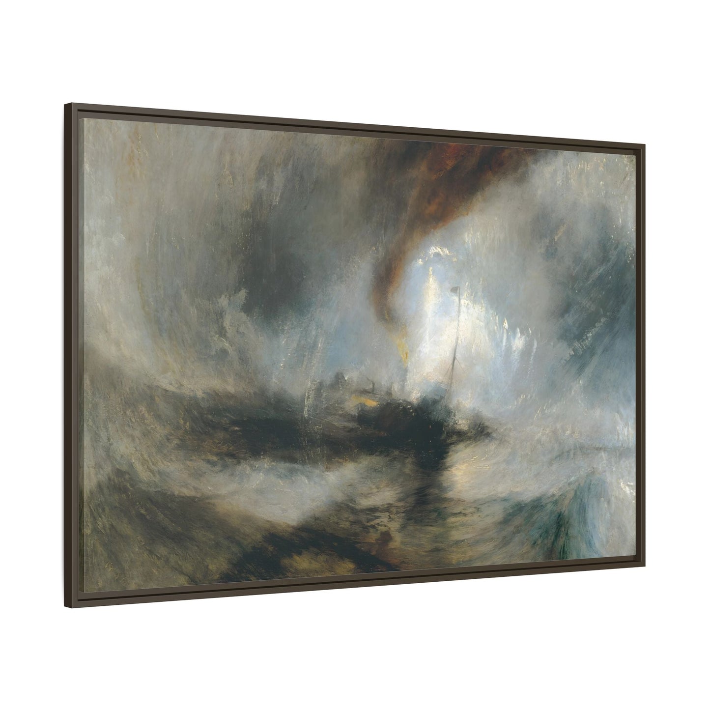 JMW Turner Watercolor Canvas Print - Abstract Snow Storm Boat Wall Art